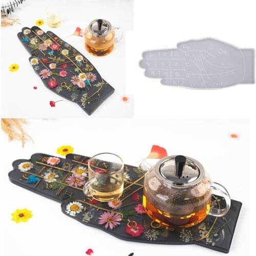 DIY Crystal Silicone Mold Palm Constellation Tray Teacup Plate Mold Mirror Silicone Mold For Resin