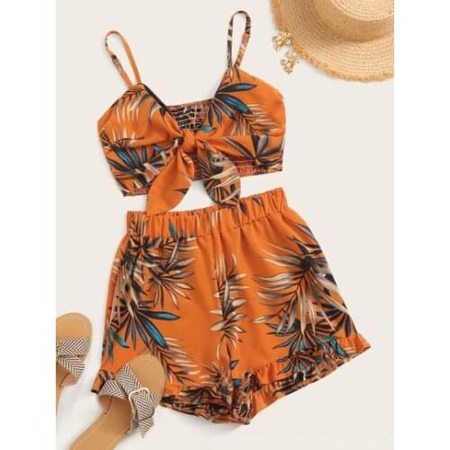 FOCUSNORM 1-7Y 2pcs Summer Infant Girls Clothes Sets Flowers Printed Sleeveless Strap Bowknot Vest Tops Shorts