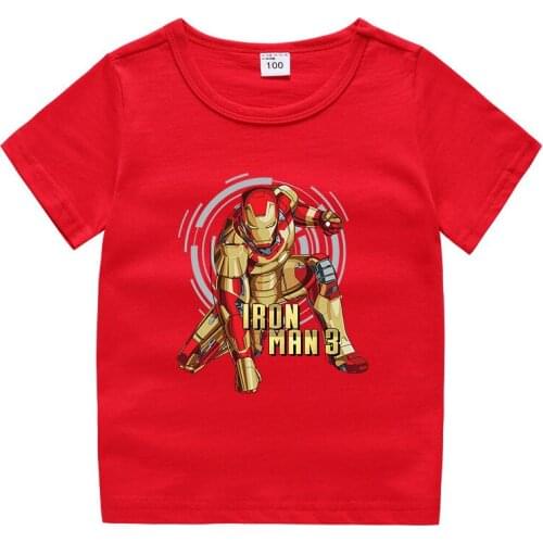 New Disney Comic Marvel Avenger T-shirt Children Costume Superhero Lron Man T Shirt Summer New Boy Tees Tops Kids Girl Clothes