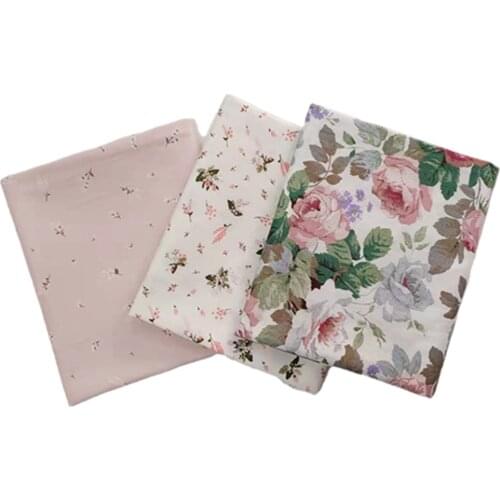 Printed Rose baby cotton quilting Fabric DIY Sewing upholstery Scrapbooking Tissue Needlework Material Curtain Cloth