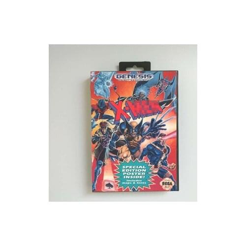 X-Mens - USA Cover With Retail Box 16 Bit MD Game Card for Sega Megadrive Genesis Video Game Console