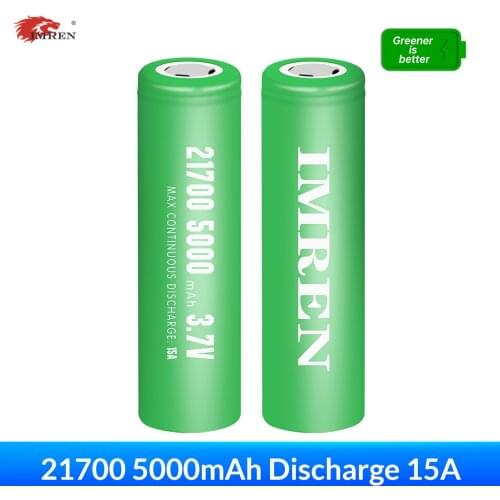 IMREN New Original 21700 3.7V 5000mAh Dischar 15A Li-ion battery Rechargeable Battery for Flashlights/Headlamps/Toys
