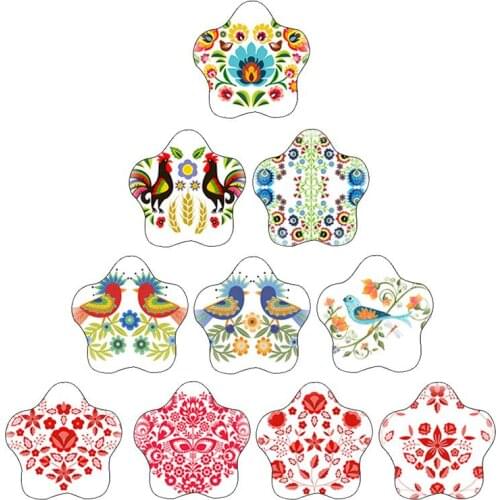 JWEIJIAO Simple And Generous Pattern Photo Flower Shape Design New Cabochon Star Flat Back Jewelry Fashion DIY Glass Base