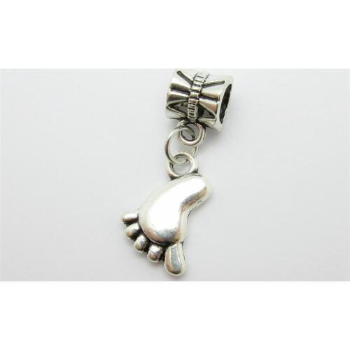 Classic 25pcs foot charms bead fit Pandora charm bracelet pendants for jewelry making DIY