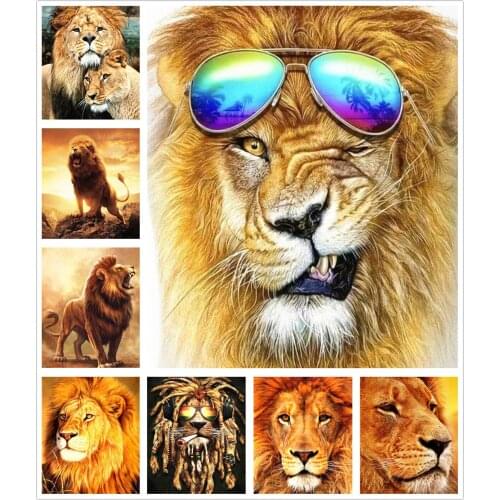 Cool Lion In Sunglasses 5D Diy Full Square and Round Diamond Painting Embroidery Cross Stitch Kit Wall Art Handcraft Home Decor