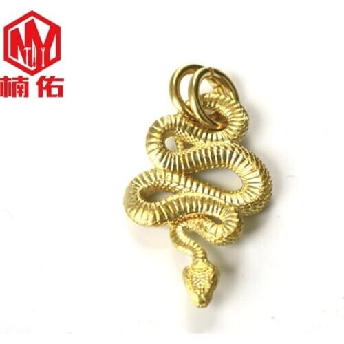 Brass Snake Pendant EDC Handmade Snake Necklace Pendant