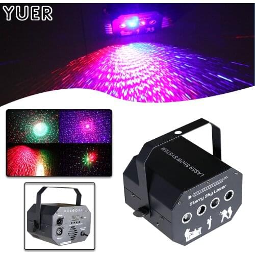NEW 4 Head Starry Sky Pattern Effect Laser Light DMX512 Music Contol Starry Projector DJ Disco Stage Prom Wedding Indoor Outdoor