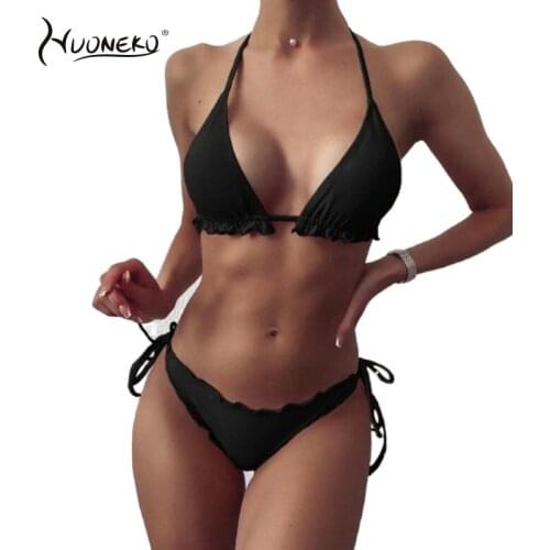 Summer Bikini Women Separate Swimsuit Girls Micro Beach New Sexy Bandage Bikini Set Swimwear Female Halter Top Suit WBI04