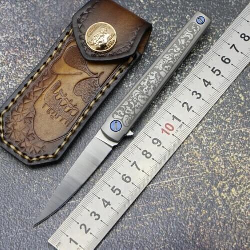 Little flying fish folding knife m390 blade titanium handle tactics outdoor camping hunting mountaineering pocket fruit EDC