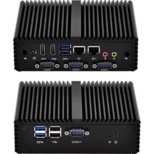AES NI 4 RS232 x86 ubuntu Linux mini computer pc,Q400P.Firewall router OS,Fanless,Dual LAN Gateway PC