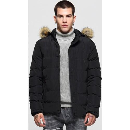 2018 Hooded Parkas Men Winter Jacket New Fur Collar Thicken Windproof Jacket Male Outerwear Abrigos Hombres Black Army Green