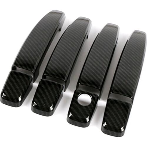 For Vauxhall Insignia MK I 2008-2017 Carbon Fiber Printed Exterior Side Door Handle Cover Trim Moulding Frame Bezel