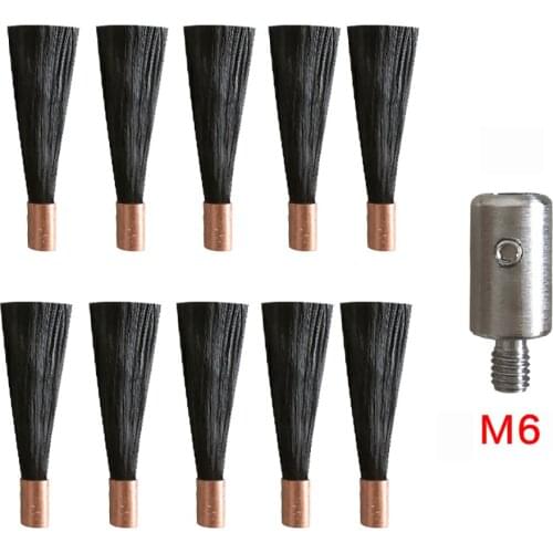 M6/M8 Polishing Brush Head for Stainless Steel Weld Bead Processor Welding Seam Cleaner 10pcs Brush Head + 1pcs Connector Head Y