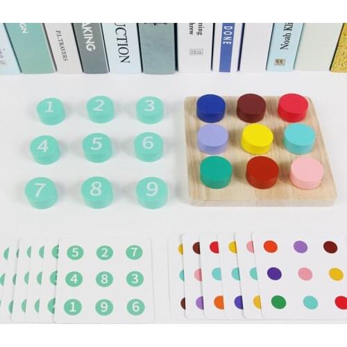 Number Bottle Cap Matching Challenge Game Color Number Cognition Children Wooden Building Table Game Baby Early Educational Toy
