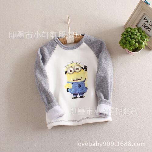 2020 new boys girls winter sweatshirts Hoodies cartoon printing plus thick velvet Keep warm baby hoodie kids clothes clothing