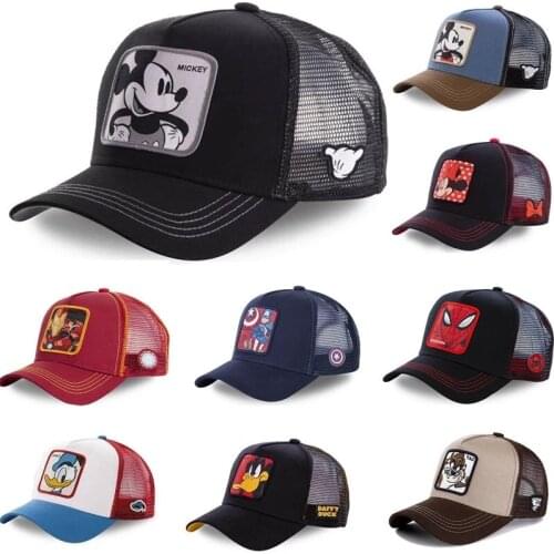 New Brand Anime Cartoon Mickey DONALD Duck Snapback Cotton Baseball Cap Men Women Hip Hop Dad Mesh Hat Trucker Hat Dropshipping