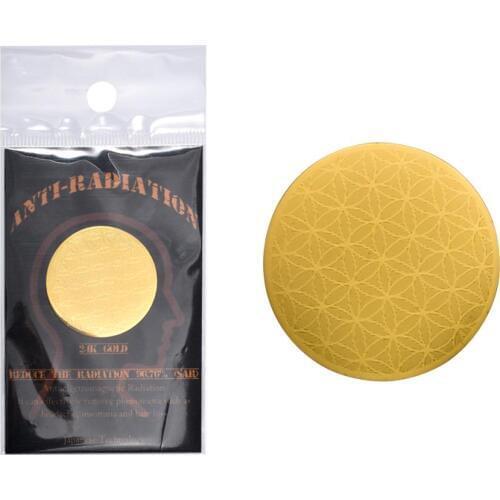 Newest Design Health High Negative Ions 3000cc Anti Radiation Round Golden Sticker 5pcs/lot