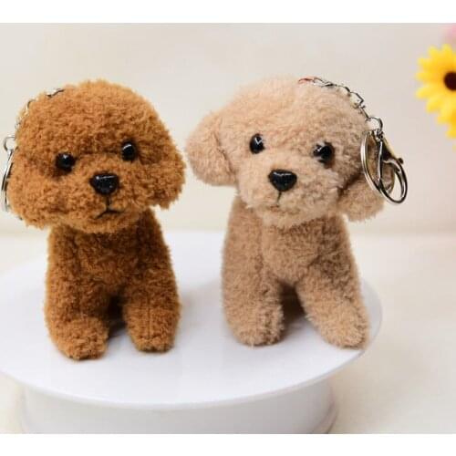 New Cartoon Teddy dog popular Exquisite pendant Keychain Decorate good quality soft Soothing doll christmas couple gift