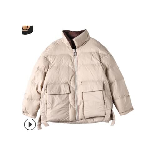 European stations new outfit 2020 European goods womens fashion thick down jacket womens autumn/winter short bread coat trend