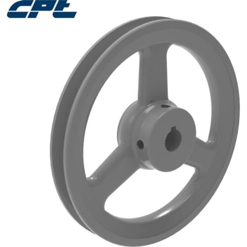 CPT AK54 V Belt pulley, 1 Groove, Bore dia. 1/2", 5/8", 3/4", 15/16", 1", 1-1/8",1-3/16", Cast Iron,5.25" OD for A, 4L, 3L belts
