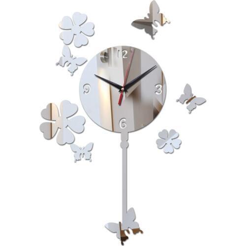 Time limited modern wall clock acrylic mirror stickers Europe design home decoration living room wall clocks quartz watches