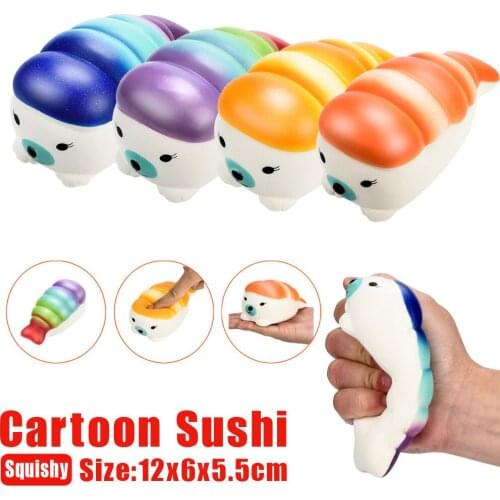 12cm Squishy Jumbo Sushi Scented Charm Slow Rising Squeeze Stress Reliever Toy Creative Colorful Decompression Toy Squishy
