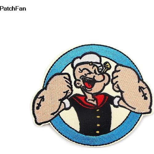 A3756 Cartoon Power Man Iron On Patch Clothing Diy Embroidered Applique Sew On Patches Fabric Badge Apparel Patchwork
