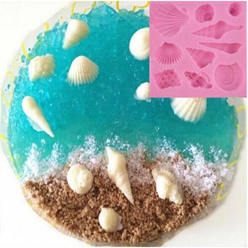 Cake decorating kit 3D multiple Conch shells silicone nonstick chocolate molds fondant cake design silicone mould free shipping
