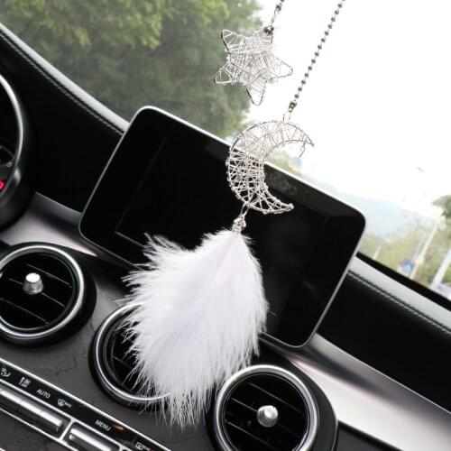 Starry sky moon dream decoration rearview mirror creative female car hanging hanger pendant accessories for women interior parts