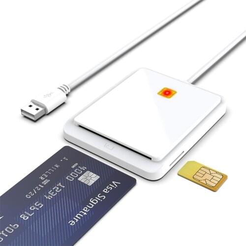 USB 2.0 Smart Card Reader Memory for ID Bank SIM CAC ID Card Cloner Connector Adapter for Windows XP Windows 7/8/8.1/10