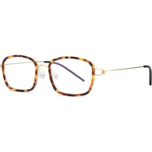 Vintage Acetate Alloy Glasses Frame Unisex Full Rim Optical Eyewear Ultralight Clear Lens Goggle Myopia Eyeglasses Spectacles