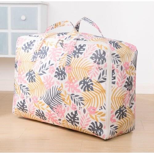 Simple Pattern Large Capacity Quilt Storage Bag Household Zipper Portable Organizer Bag Student Dormitory Good Things Essential