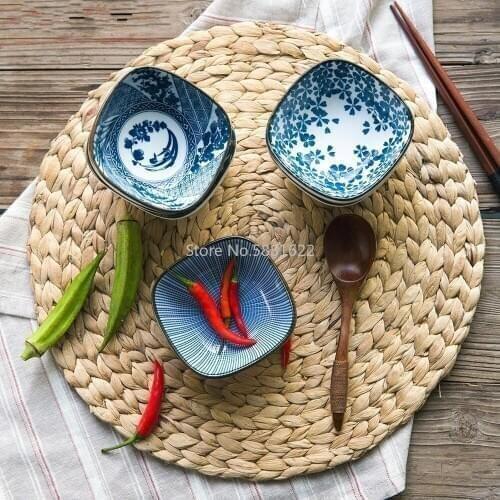 Japanese Design Ceramic Rice Bowl Square Shape Small Bowl Dish