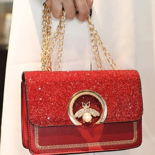 Famous Brands Designer Women Shoulder Bag Chain Strap Flap Ladies Leather Messenger Bag Women Clutch Bag Bee Handbags Sac A Main