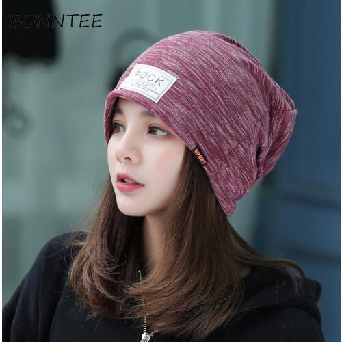 Women Elegant Beanies Solid Chic Warm Womens Fashion Korean Style Casual Ladies Skullies Autumn Winter Daily Comfortable Soft