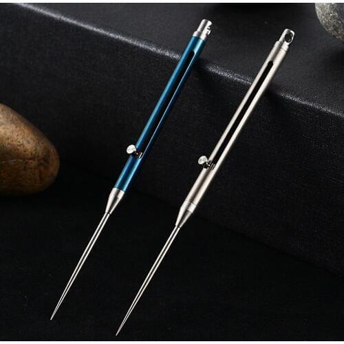 Titanium Alloy Toothpick With Toothpick Holder Ultra Light Portable Multi-tool Fruit Fork EDC Titanium Rustproof Survival Tool