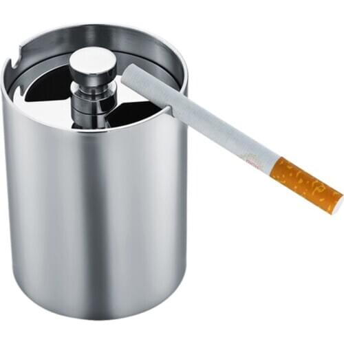 1Pc Metal Portable Small Stainless Steel Vehicle-Borne Ashtray For All Vehicle Models On The Market