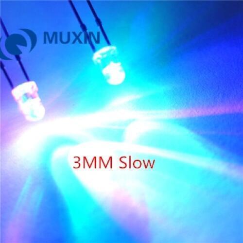 100PCS 2PIN 3MM RGB 7 color slow flash LED light-emitting diode (LED) New products and ROHS 3mm RGB 7 color slow flash LED