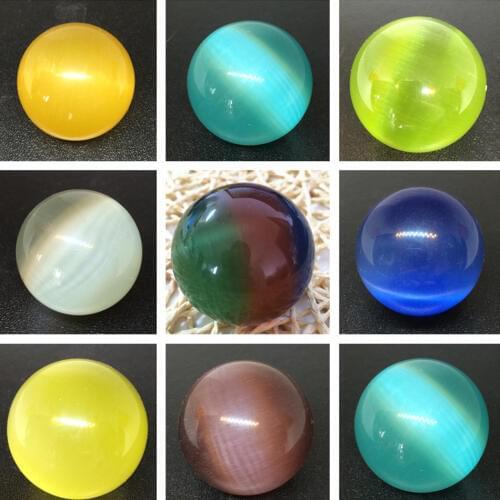 11 color new fashion multicolor Mexican cat eye opal Sphere crystal round ball 40mm wholesale price elegant jewelry finding B864