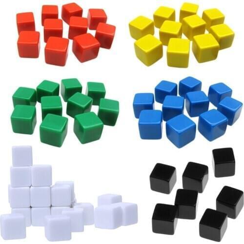 20pcs 16mm Dice Square Corner Blank Dice DIY Engravable Dice 6 Sided Poker Gambling Dice Board Game Teaching Dice