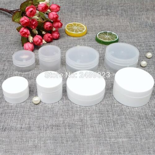 White/Transparent Fashion 20Pcs Mini Cosmetic Empty Jar Pot Eyeshadow Makeup Face Cream Container Refillable Bottles 10g 20g 30g