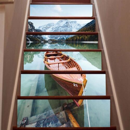 6pcs/Set New Design DIY 3d Vinyl Wallpaper PVC Steps Sticker Removable Stair Sticker Home Decor Self Adhesive Wallpaper Designs