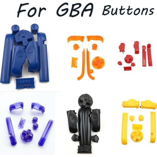 8Pcs/1set AB Colorful L R Transparent Buttons Keypads for Game~boy Buttons Frame for Nintend GBA D Pads Power ON OFF Buttons