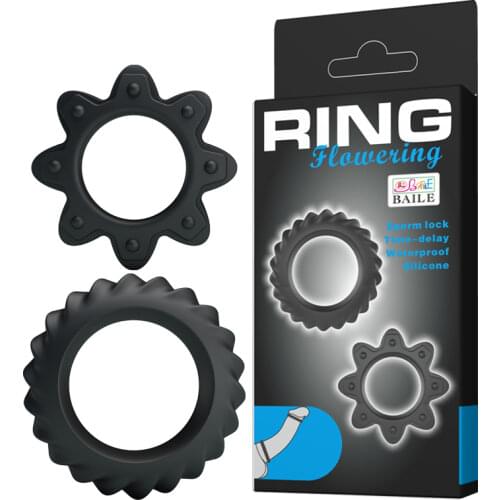 Baile Sex Ring 2Pcs/unit Penis Ring Cock Ring Penis Extension Sex Products for Men Silicone Penis Sleeve Extender