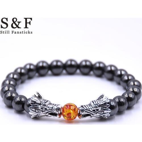 Buddha Bracelet Men Bracelets For Women Pulseira Masculina Mens Jewelry Dragon Bileklik Pulseira 8mm Stone Beads Elastic Braslet