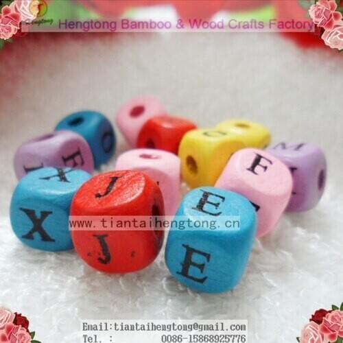 Free shipping 10mm Square Charm Alphabet Bead Hot Wooden Spacer Beads Diy Bead Fit Bracelet Charms DIY sewing loose letter bead