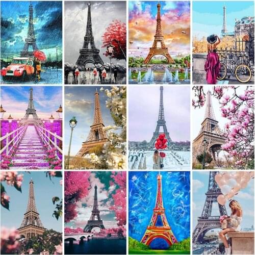 DIY Tower 5D Diamond Painting Full Square/Round Drill Landscape Diamond Embroidery Cross Stitch Resin Home Decor Wall Art Gift