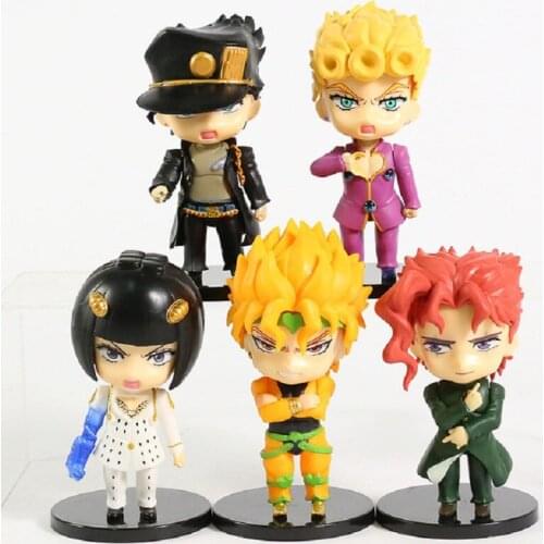 5Pcs/Set Anime jojo bizarre Action Figure Toys Cartoon 10-11CM Kujo Jotaro Higashikata Josuke Kakyoin Noriaki Model Doll Toy