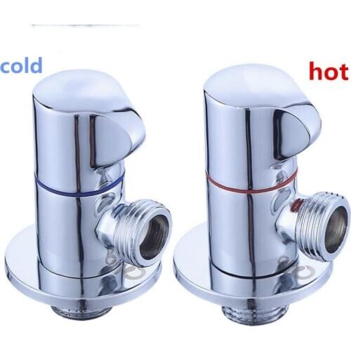 G1/2*1/2 Hot And Cold Logo Angle Valves brass Chrome plated valve Bathroom Accessories Angle Valve Forwater Heater Angle Valve