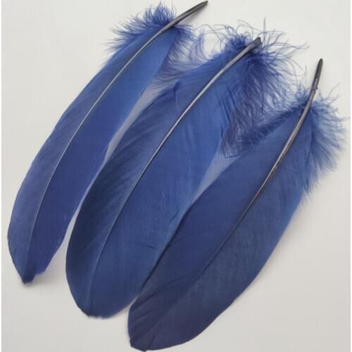 Hot 20pcs Beautiful Navy Hard Goose Feathers 15-20cm/6-8inch Christmas Decoration Clothing Shoes Hat Accessories
